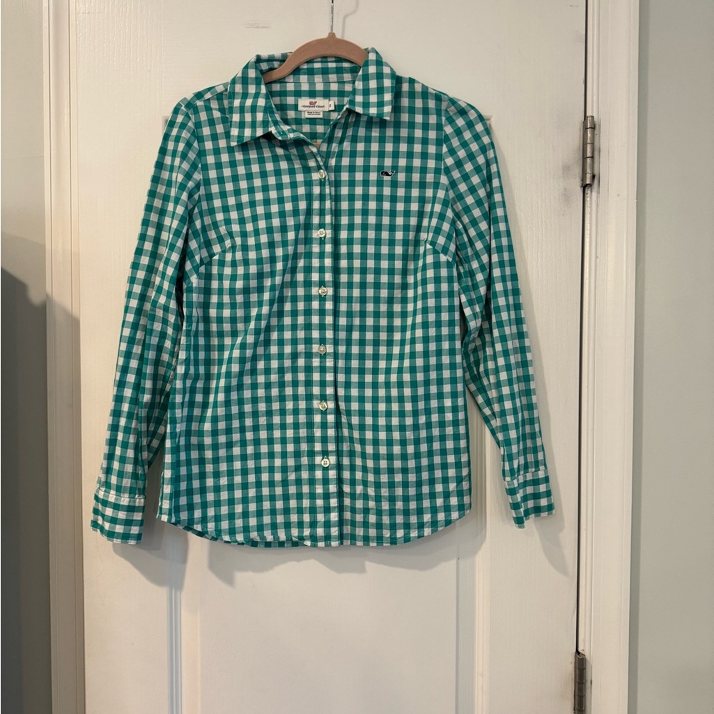 Vineyard Vines Teal Checkered Shirt